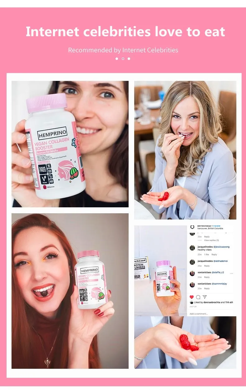 OEM sugar-free beautify skin health and fitness nutrition vitamin c e vegan collagen booster gummies for adults