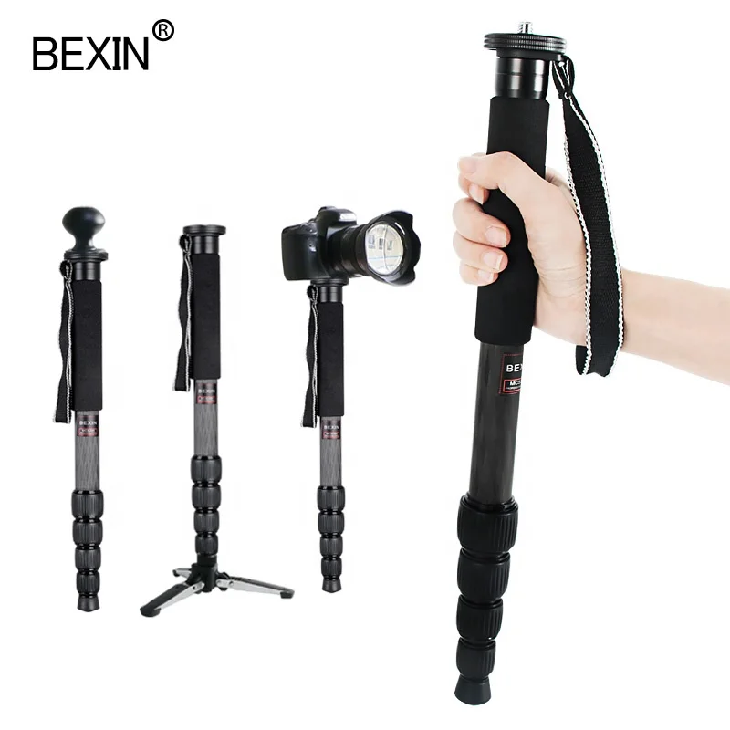 

BEXIN high quality professional aluminum alloy flexible telescopic unipod monopod for dslr camera photography, Black