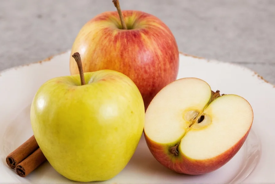 Close-up of fresh apple slices sprinkled with cinnamon powder on wooden cutting board