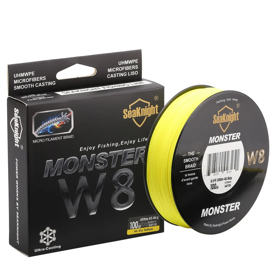 

SeaKnight MONSTER W8 Fishing Line 500M 8 Strands Braided Fishing Line 15 20 30 40 50 80 100LB Multifilament PE Line, 6 colors