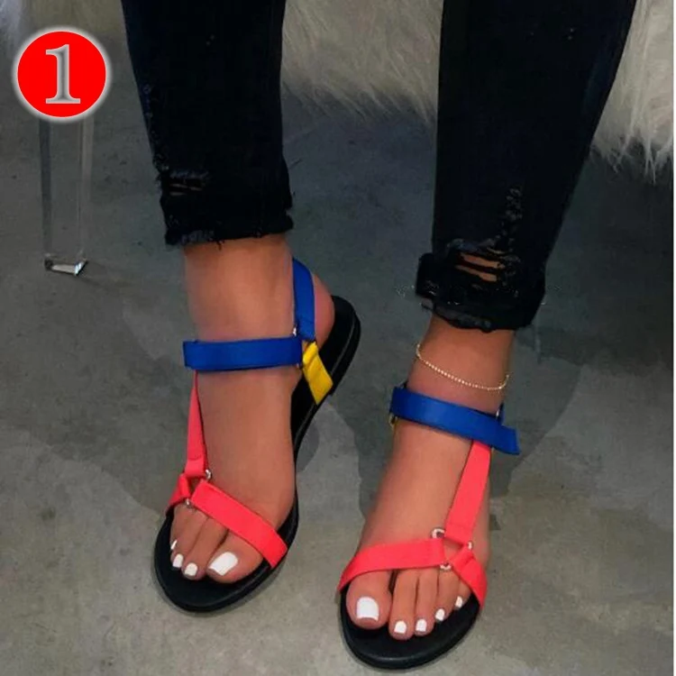 

2020 Outdoor Casual Beach Shoes Ladies Woman Flat Sandals for Women Buckle Strap Durable women's Sandals
