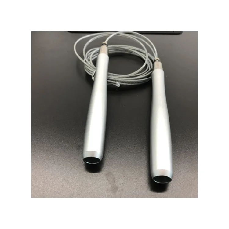 

High Quality PVC steel wire jump rope steel handle self-lock skipping rope, Black&orange&white