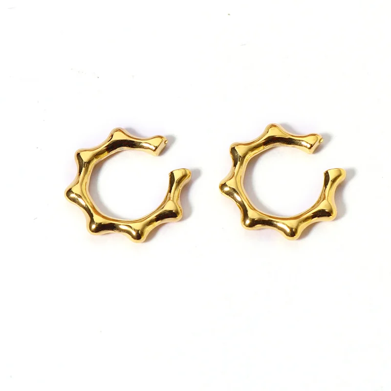 

Simple 18K Gold Plated C Shape 316L Stainless Steel Cuff Earring For Girls