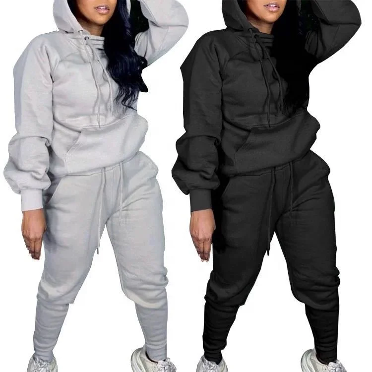 

AI161-028 European and American fashion solid color sweatshirt plus size sports suit
