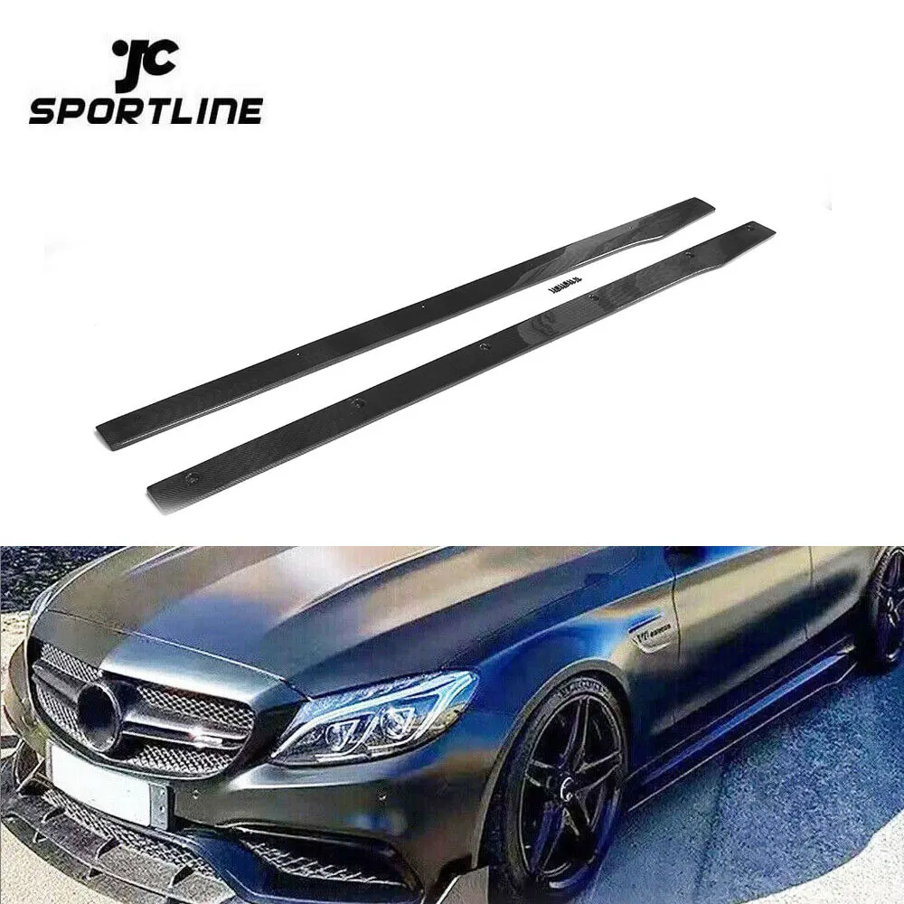 

Carbon Fiber W205 Side Skirts Extension Splitter For Mercedes Benz W205 C205 C300 Sport C43 C63 2015-2019