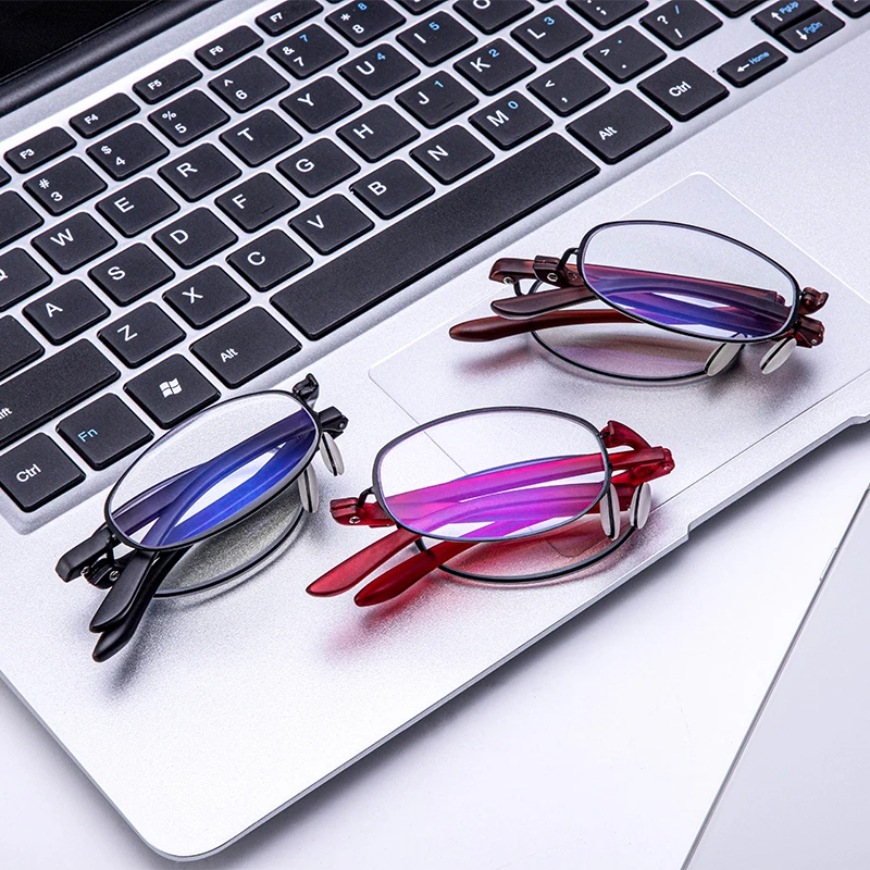 

Hot sale 2021 fashion pc frame portable foldable blue light blocking glasses Reading glasses, Customize color