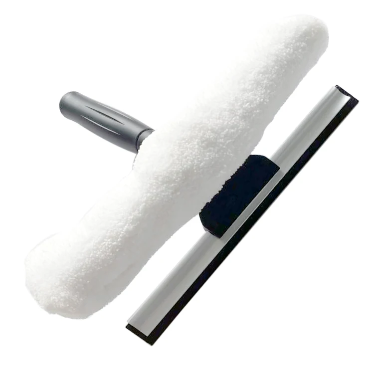 Window Squeegee&scrubber Kit Esd Double Sided Microfiber Rubber Plastic