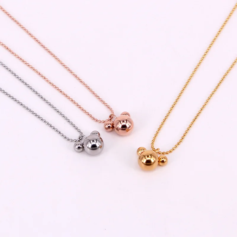 

Hip Hop Animals Long Rope Chain Pendant Necklace Jewelry Punk Cute Vintage Bronze Small Bear Necklace For Men Women