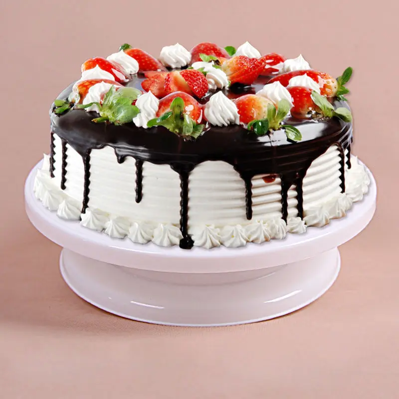 
Z828 DIY Pan Baking Tool Plastic Cake Plate Turntable Rotating Anti-skid Round Cake Stand Cake Decorating Rotary Table 