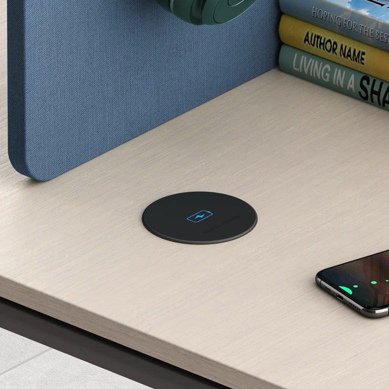 

15W Smart Portable Phone Fast Charger Wireless Charger Pad Long Distance Hidden Embedded Desk Wireless Chargers, Black / white