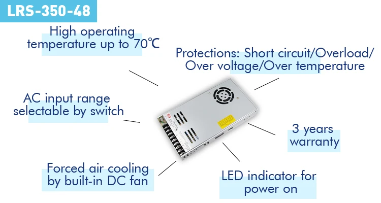 SALE／83%OFF】 LRS-350-48 Mean Well LRS 350W 48V Enclosed Power Supply by  MEAN WELL並行輸入品 munozmarchesi.ar