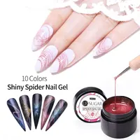 

UR SUGAR 7ml Spider UV Gel Polish Elastic Drawing Gel Purple Blue Glitter Soak Off Nail Art Gel