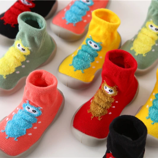 

Breathable Cotton Outdoor Shoes Socks Toddlers Baby Rubber Sole Non-Skid Shoes Socks, Custom color