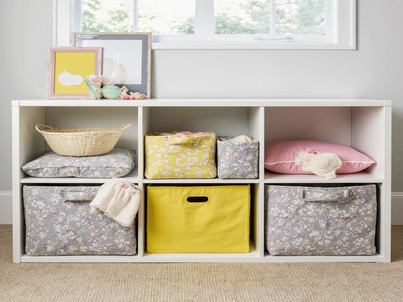 Customizable storage cubes with interchangeable fabric bins