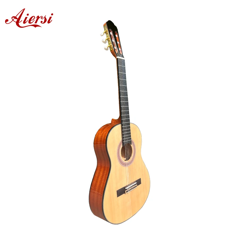 Aiersi Brand Hot Sale Gloss Handmade 3/4 Small Size 36 Inch Solid Top Classic Guitar for Students and Children