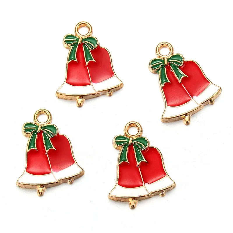 

Wholesale jewelry cute christmas Red bells charms Bow bell pendant for DIY necklace Bracelets Handmade Jewelry Accessories, Picture show