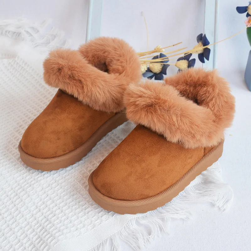 

sh10102a Winter 2021 new hot sale pink brown snow boots girls anti slip out wear kids baby snow boots