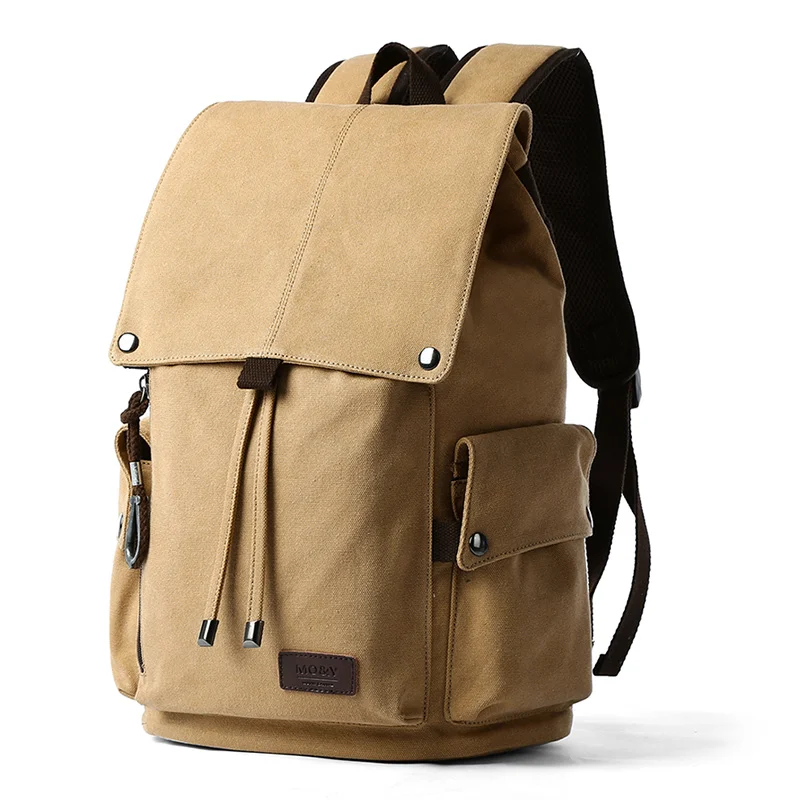 

Multifunctional Wholesale canvas backpack with high capacity and diversified pockets suit for school
