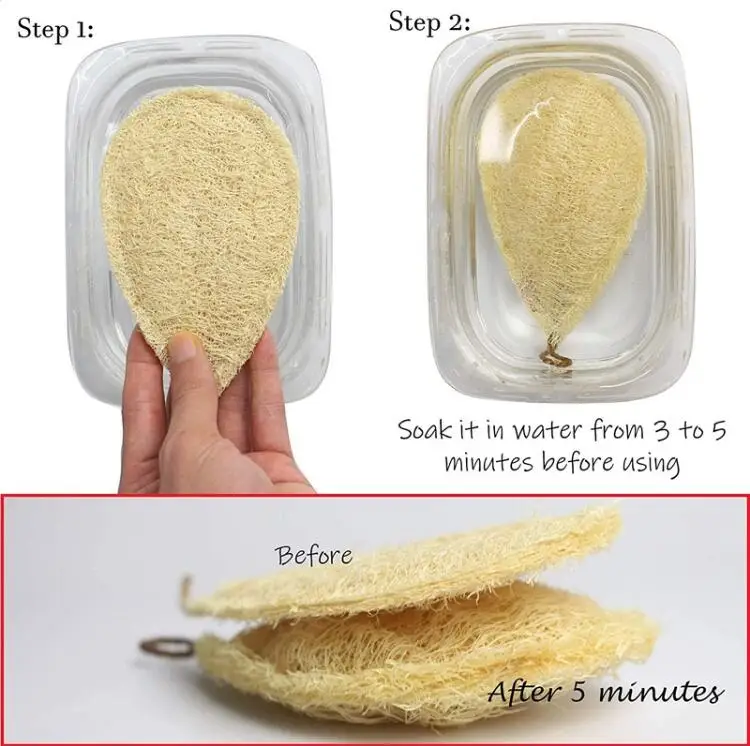 Eco Friendly Natural Luffa Sponge Scrubber 4/6/8 Pieces Pack Set Dishes Clean Wash Loofah