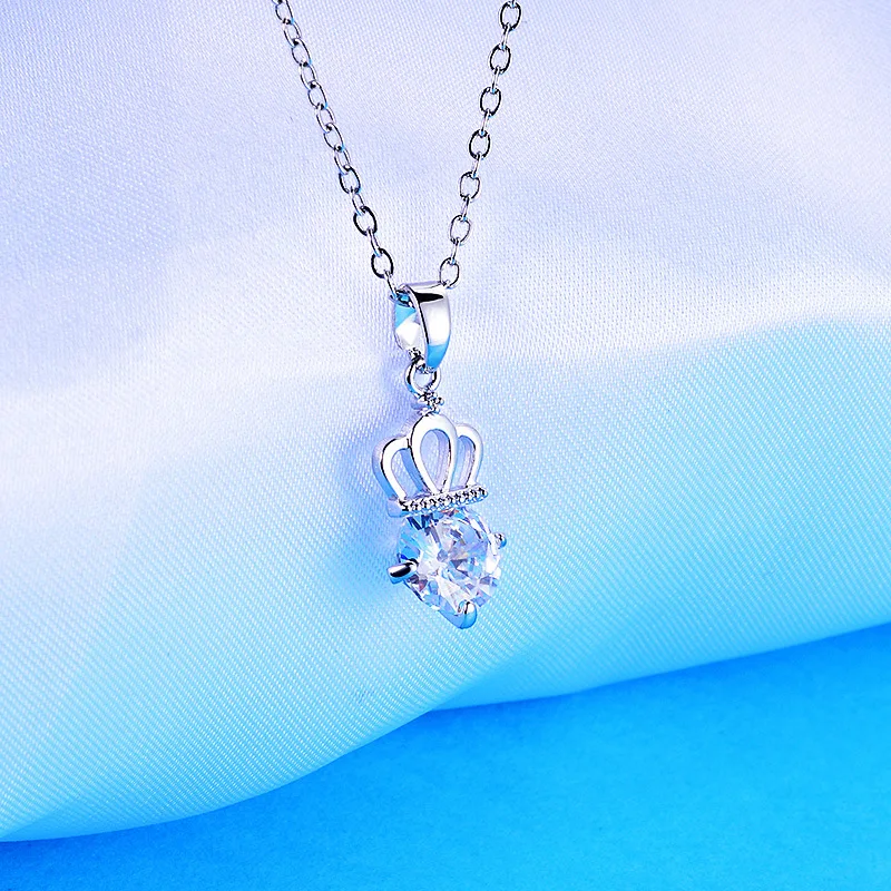 

Gold zircon necklace lady's crown classic clavicle chain fashion noble retro collar