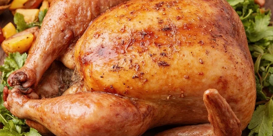 Different spice blends in small bowls beside a whole turkey