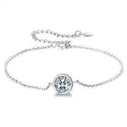 100% 925 Sterling Silver Clear Cubic Zirconia Link