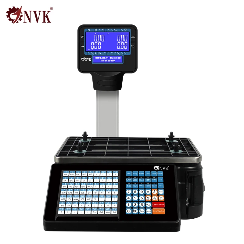 

NVK 15Kg/30Kg Electronic Balance Scale Barcode Label Printing Scale Digital Weighing Scale for Supermarket