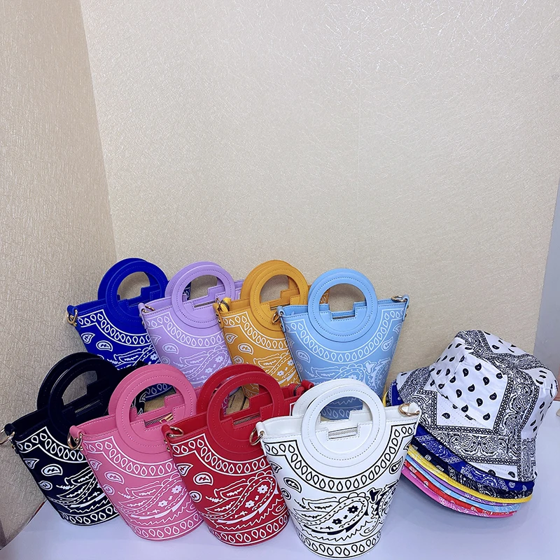 

Hot Selling Tie Dye Handbags Bucket Purse And Hat Sets Women Hand Bag Crossbody Bags Purses For Ladies