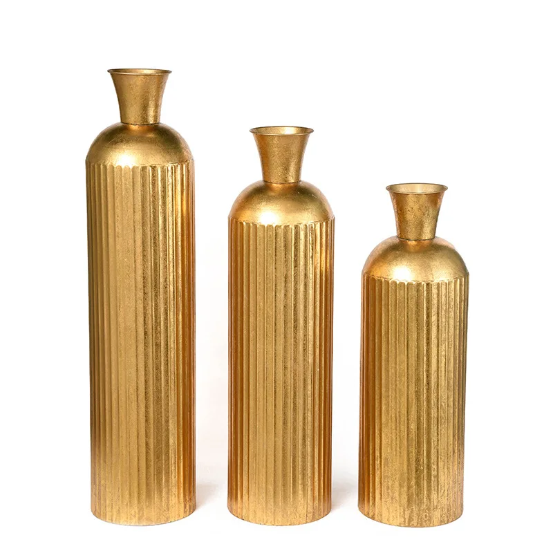 

Wholesale Manufacturers Nordic Decoration Light Luxury Gold Vase Simple Personality Iron Art Flower Vase, Customized