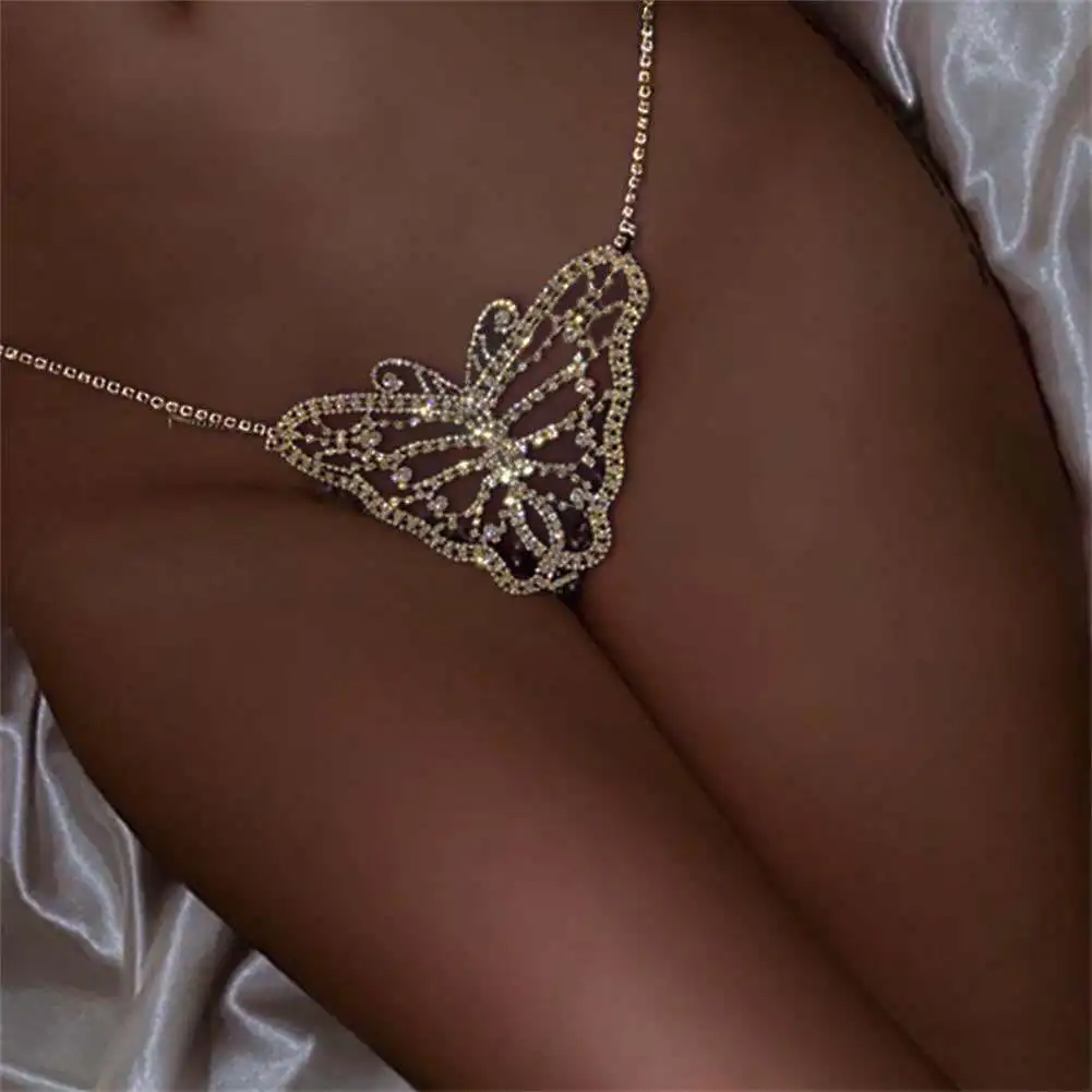 

Jachon unique rhinestone waist chain exquisite butterfly body jewelry new style sexy body chain, As picture
