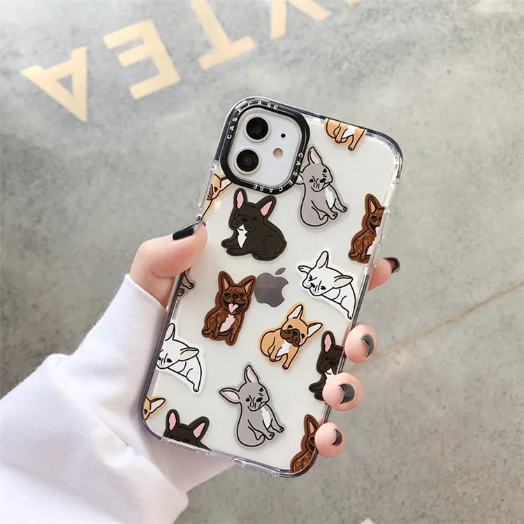 

TPU Transparent dogs shock proof Phone case for iphone 11 pro x xs xr max se 2020 7 8, Clear