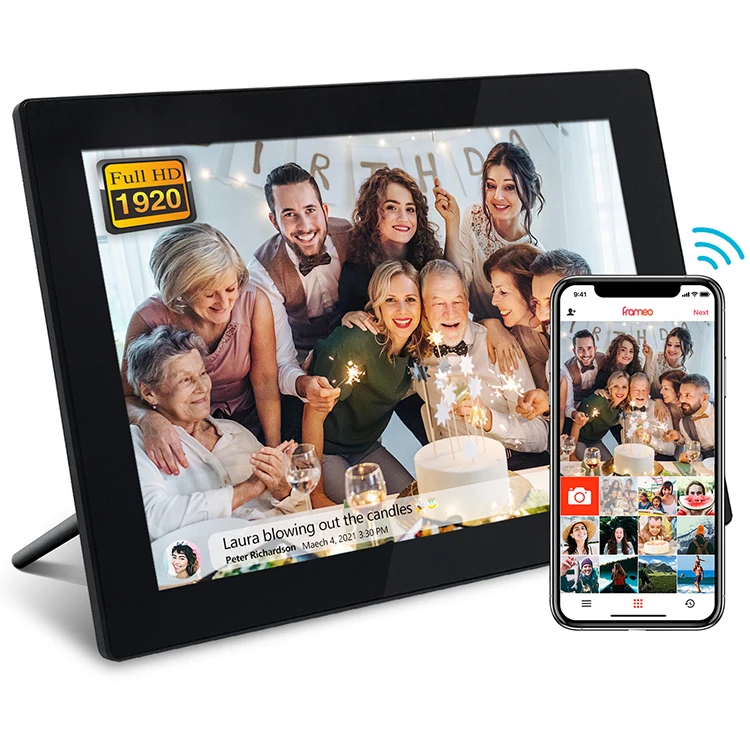 

WiFi Digital Photo Frame 10.1 Inch Smart Cloud Digital Picture Frames with 1920x1200 FHD Touch Screen 16GB Storage
