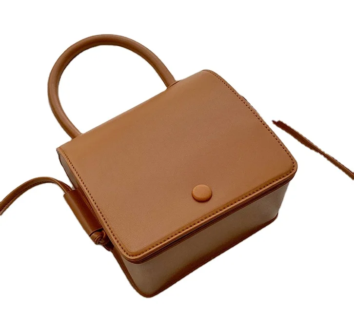 

2021 fashionable summer female plain minimalism square box bag crossbody shoulder purses handbags pu leather for women ladies