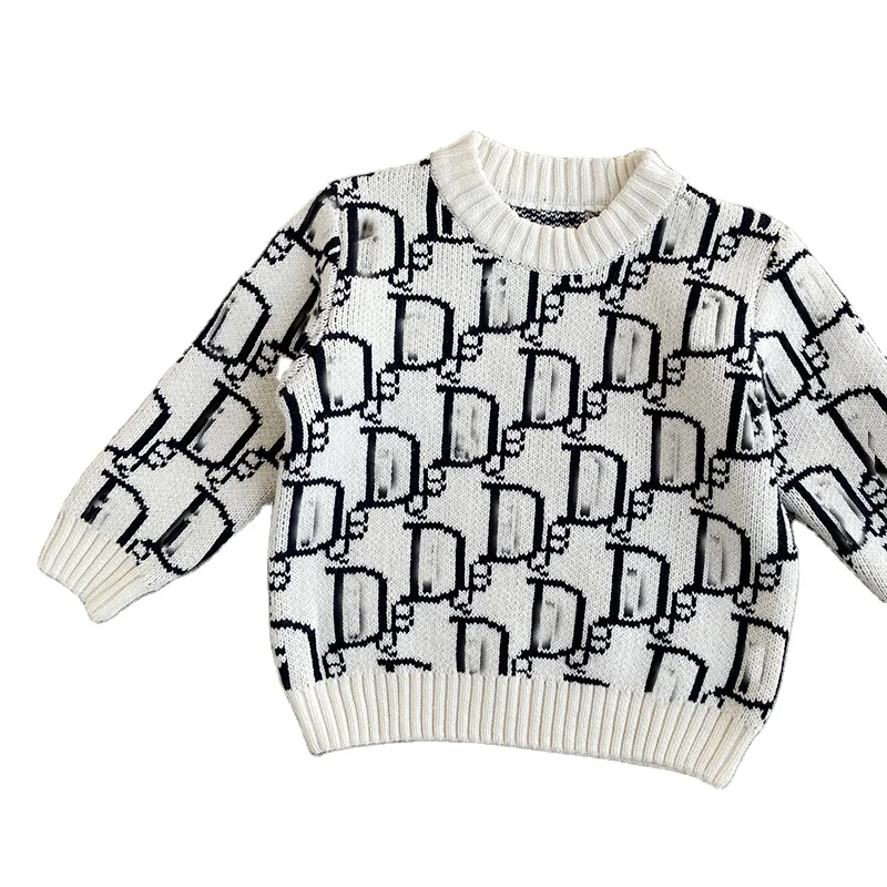 

Boys sweater pullover style 2021 new children's winter thick baby sweater