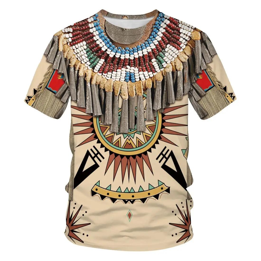 

3D men's new round neck short sleeve Indian T-shirt