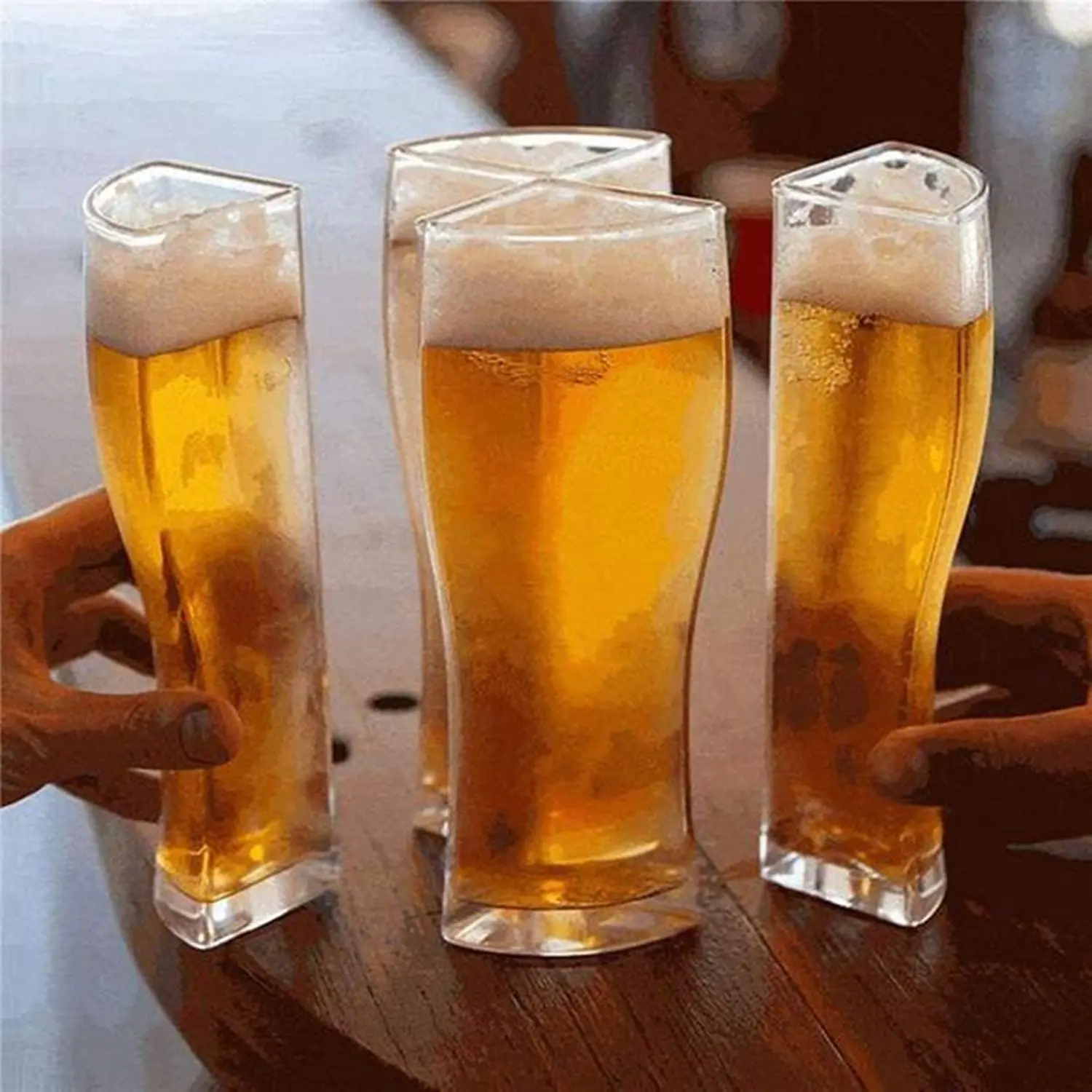 

HUAYI Creative 4PCS Portable Super Schooner 4-in-1 Party Liquor Divider Bar Tea Glasses Wine Cup Glass Mug Beer Shot Dispenser