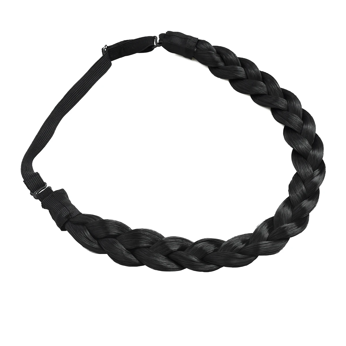 

Hair Plaited Elastic Headband Women Girl Synthetic Girl Women Headband, #1b natural black
