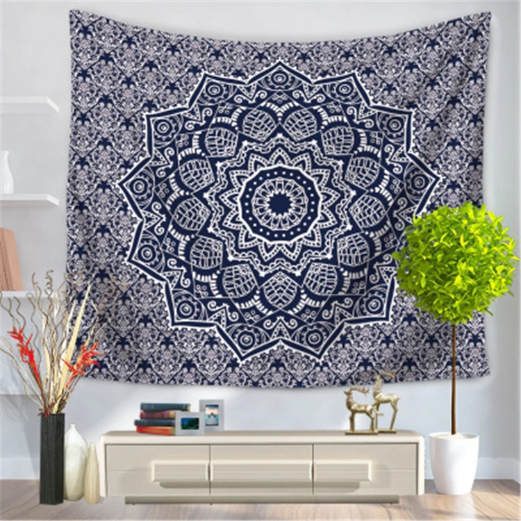 75*90cm Bohemian Tapestry Living Room Bedroom Dorm Wall Art Decoration Mandala Hippie Popular Wall Hanging Psychedelic Tapestry