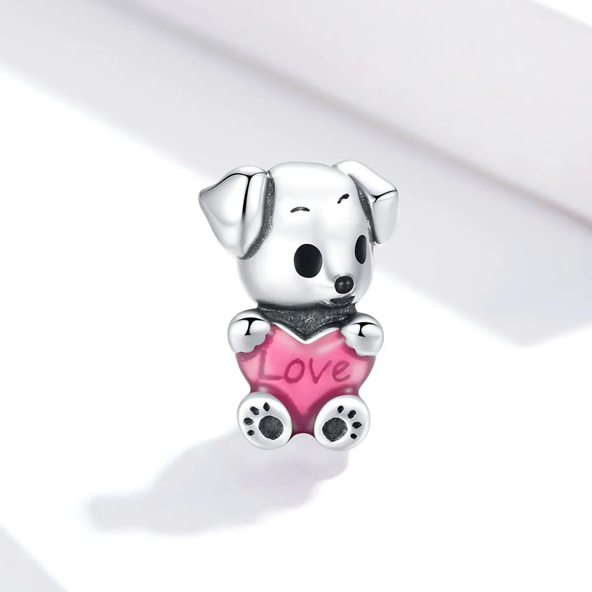 

Professional Custom Fine 925 Sterling Silver Cute Puppy Heart Jewelry Charms