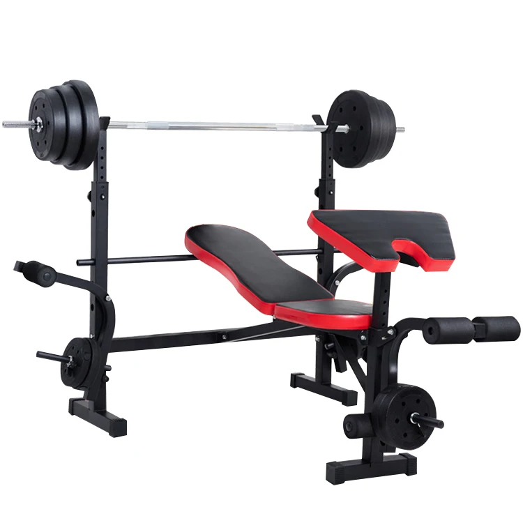 

Fitness Equipment Gym Bench Sit-up Workout Bench Adjustable Weight Bench, Black+red