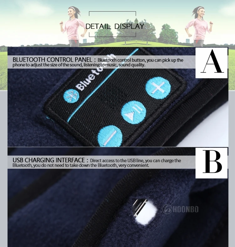 Musical Gym Soft Stereo Sound Headphones Fitness Music Bluetooth Headband