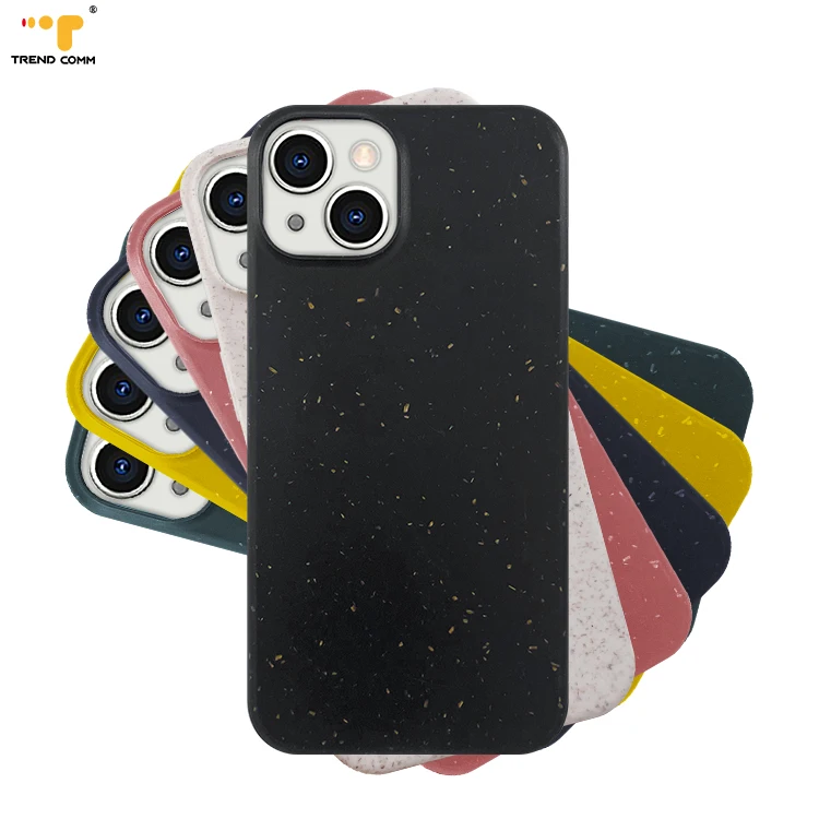 

New Forested Biodegradable Black Plant Fiber PLA Recycled Mobile Phone Girl Case For iPhone 13 Pro Max
