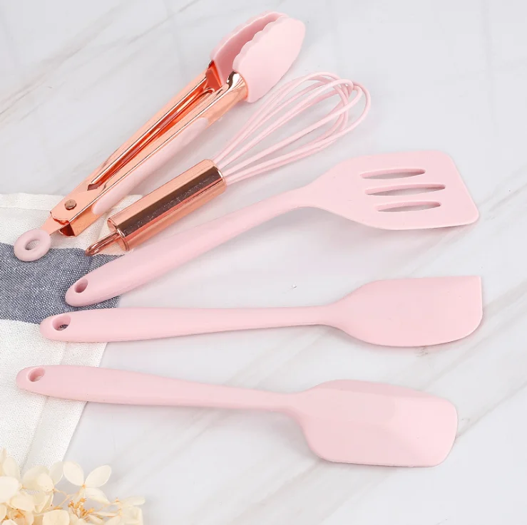 

5 Pieces In 1 Set Silicone Kitchen Accessories Cooking Tools kids gift set Baking Mini Silicone Kitchen Utensils New Arrival, Customized