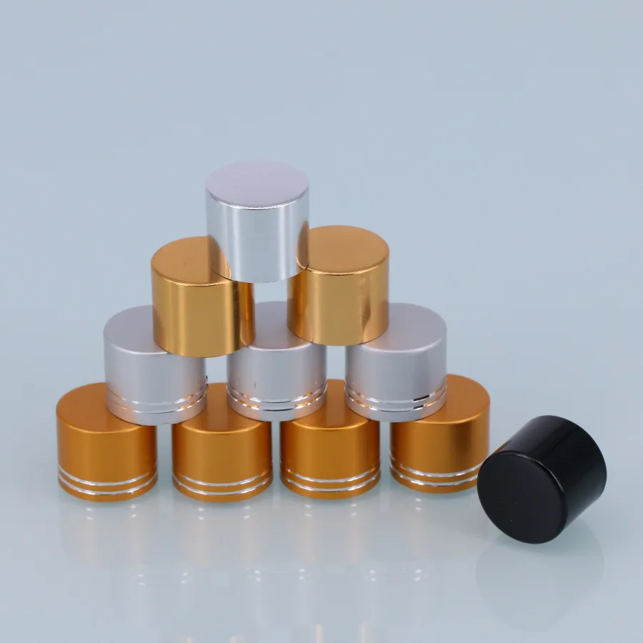 

Customization surface aluminum cap essential oil bottle Spot 20 mm black gold silver lid