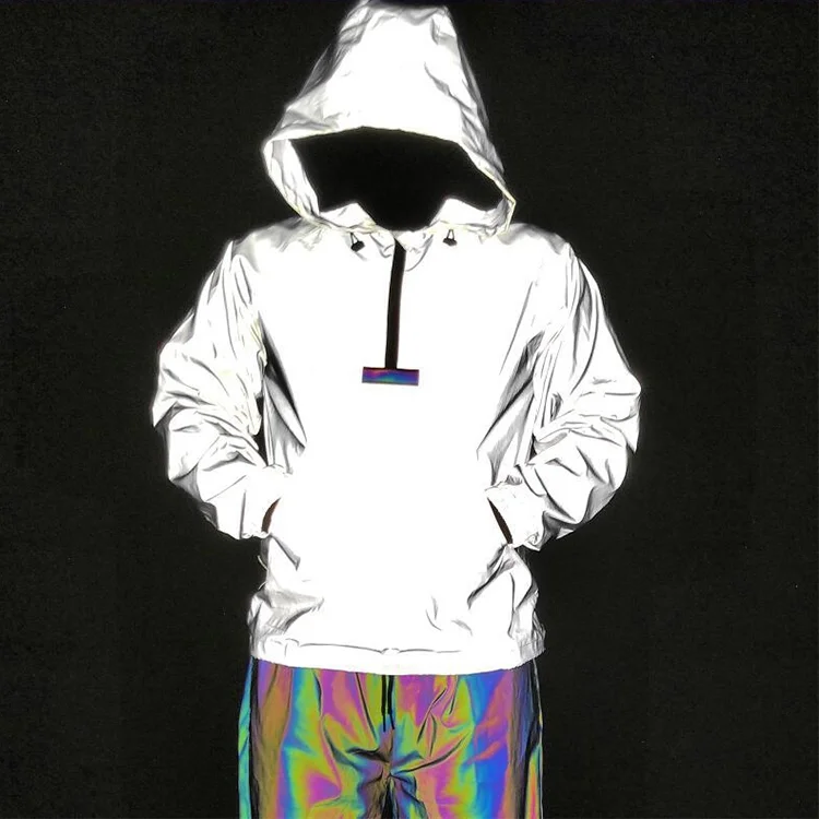 

Rainbowtouches Custom Hip Hop Multicolor Reflective Jacket Men