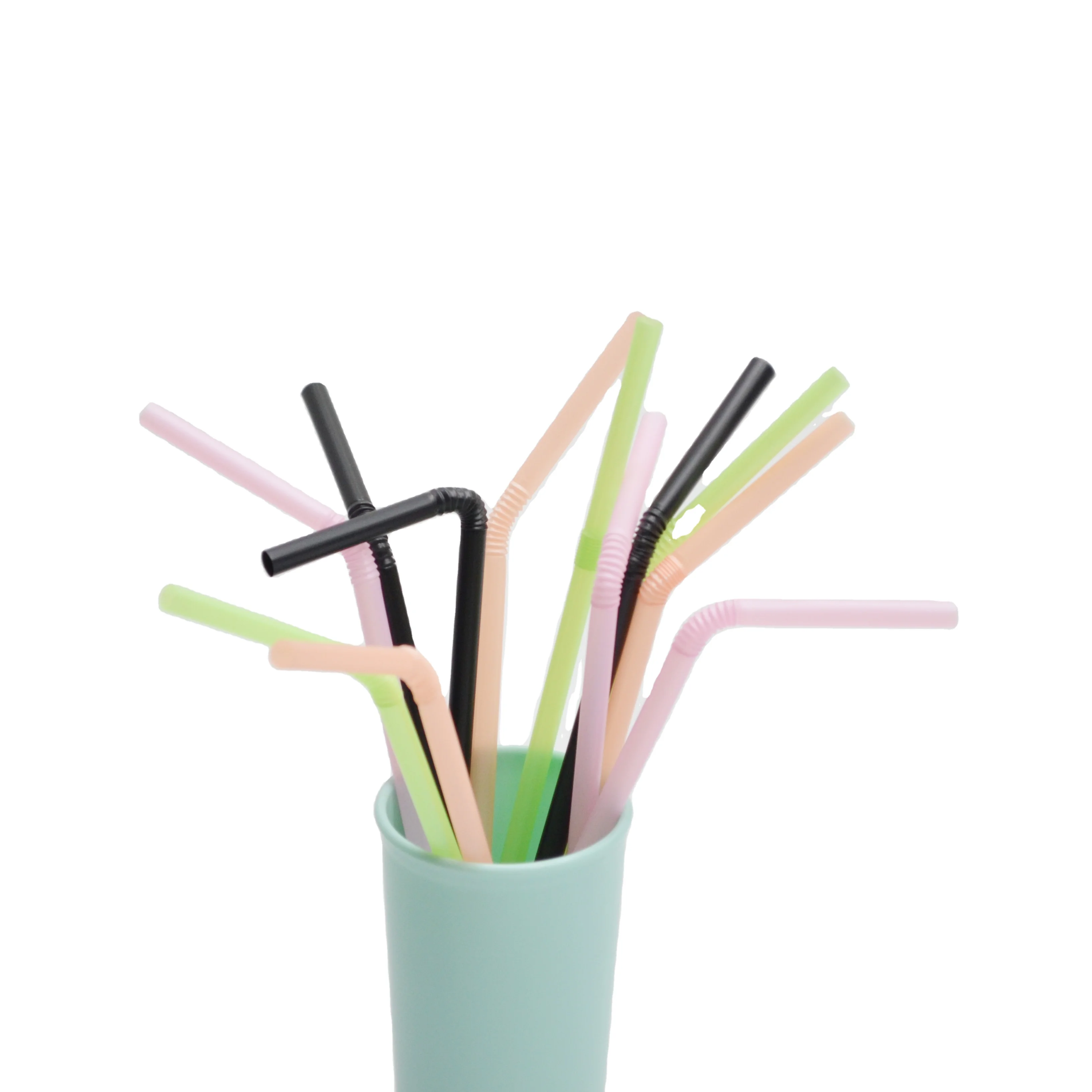 

10,000 pieces/carton Disposable PLA straws environmental protection disposable elbows can be customized and printed
