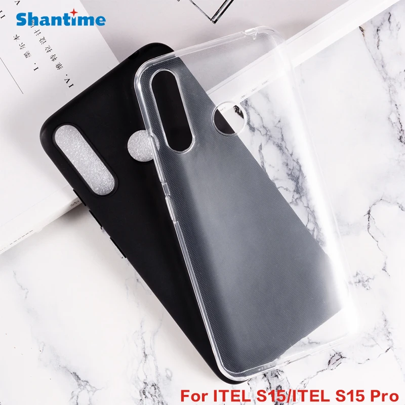 

For ITEL S15 Case Ultra Thin Clear Soft TPU Case Cover For ITEL S15 Pro Couqe Funda, Black/transparent