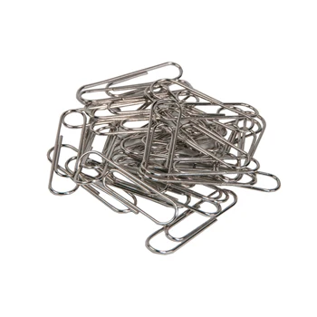 Reliable Quality 28mm 100pc Flat Round Metal Silver Paperclips Office ...