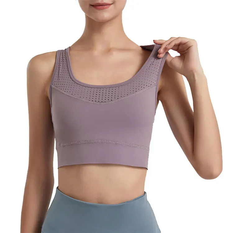 

Women Shockproof running Yoga Bra Factory Supply Gym Workout Sportswear High Impact Seamless fashion breathable mesh Sport bras, Avaiable color