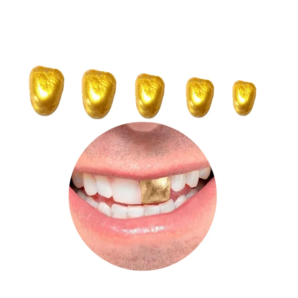 

SowSmile Instant Hip Hop Gold Grills Party Playing Snap on Smile Dental False Teeth Tooth Cover Perfect Veneers Dentures
